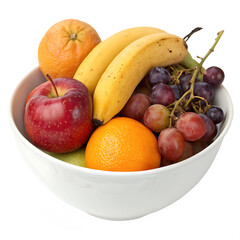 A whole fruit bowl isolated on a transparent background
