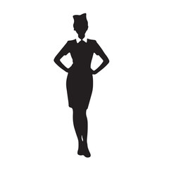 Confident woman silhouette vector illustration"