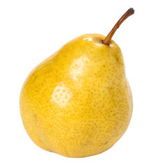 A whole golden pear isolated on a transparent background

