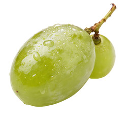 A whole green grape isolated on a transparent background
