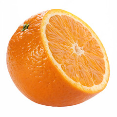 A whole half orange isolated on a transparent background
