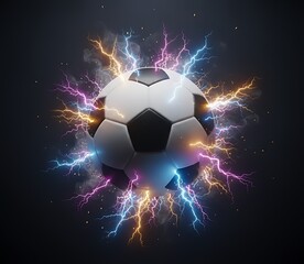 Fototapeta premium Electric Soccer Lightning Background