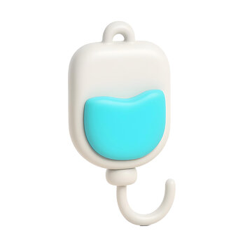 Matte 3D IV Bag Icon &mdash; Medical Infusion Illustration