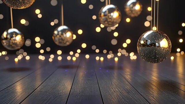 Ornaments dangle gently as twinkling lights illuminate the area, enhancing the joyful mood of the celebration