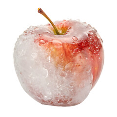 A whole ice apple isolated on a transparent background
