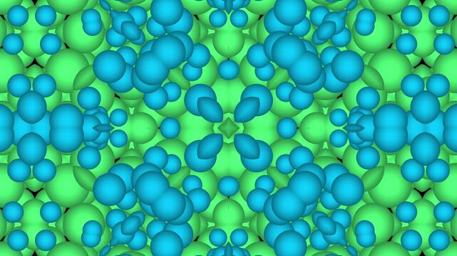 Blue and green 3D bubble texture with smooth geometric pattern.