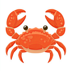 Cute orange crab illustration with raised claws and big eyes