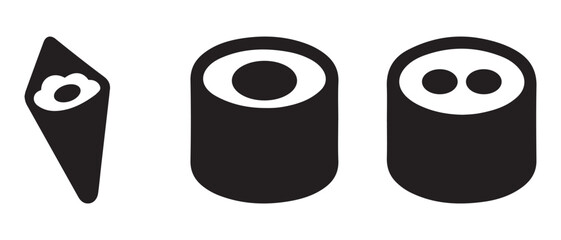 Printable Sushi Icon Pack. Japanese Food Clipart for Planners & Stickers.