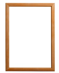 Light wooden rectangular frame isolated on white