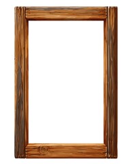 Rustic wooden frame isolated on white