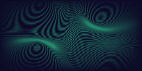 Dynamic green wavy line abstract background with futuristic design. Perfect for tech, digital, and creative visual themes. Ideal for banners, web, presentations, or posters.