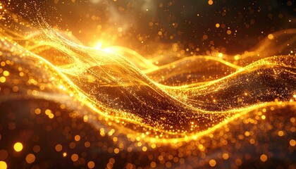 Glowing, swirling golden particles