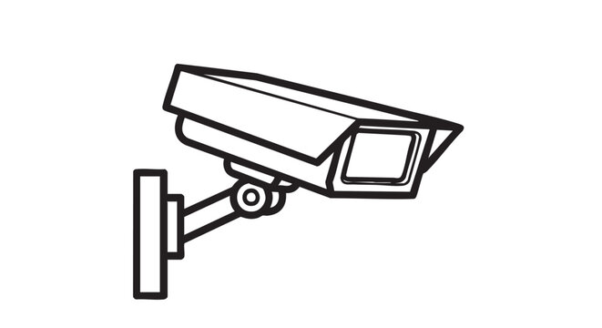 License plate recognition camera outline icon vector
