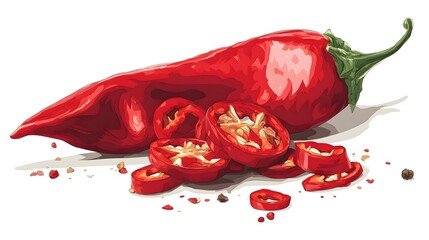 Vibrant Chili Pepper Icon Illustration for Multi-Cuisine Spicy Branding and Culinary Designs