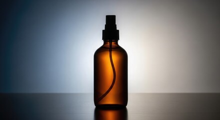 Transparent glass bottle of brown liquid medicine and isolated bottle of wine and beer on black background