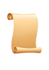 A blank parchment scroll, rolled at the top and bottom