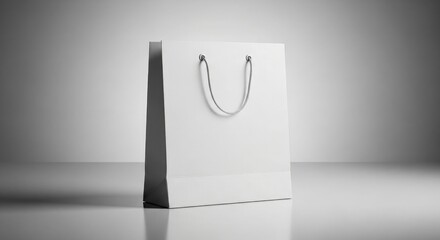 White paper shopping bag onready for gift or retail design mockup