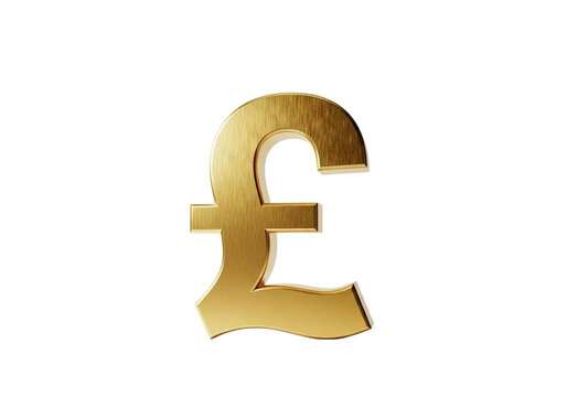 A shiny golden pound sterling symbol, representing currency and finance, isolated on a transparent background - Powered by Adobe
