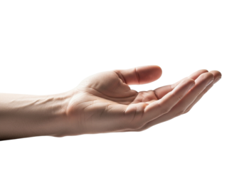 An open human hand reaching out, palm up, as if to receive or offer something