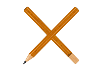 Two wooden pencils crossed in an x shape