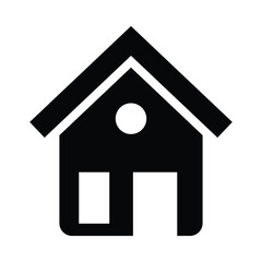 This is a simple black house icon. It represents a home, building, or real estate concept and is commonly used in websites, apps, and user interfaces to indicate a homepage or residential property.