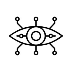 Eye circuit illustration featuring intricate designs and patterns, symbolizing vision and technology, with a modern aesthetic and a captivating visual appeal for creative projects
