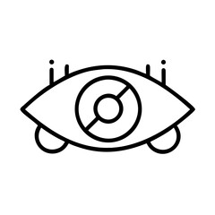 Eye circuit illustration featuring a stylized eye design with intricate circuit patterns, symbolizing technology and vision in a modern digital context with copy space
