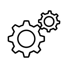 Gear icon representing mechanical engineering, showcasing intricate design and functionality, symbolizing innovation and technology in industrial applications with copy space