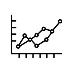 Graph lines illustrating data trends, showcasing upward movement and fluctuations, representing analytical insights and business growth in a clear visual format