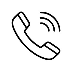 Phone icon with a classic design, featuring a receiver and sound waves, symbolizing communication and connectivity in a modern digital world with copy space