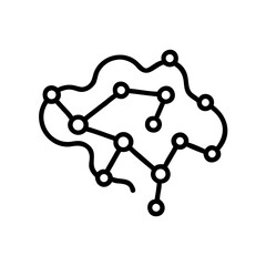 Neural map illustration depicting interconnected nodes and pathways, showcasing complex relationships and data flow in a visually engaging manner, ideal for technology and neuroscience themes