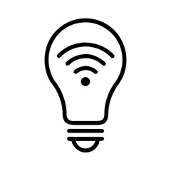 Smart bulb illustration glowing brightly, showcasing modern design and energy efficiency, with a creative light pattern emanating from the bulb, symbolizing innovation and technology