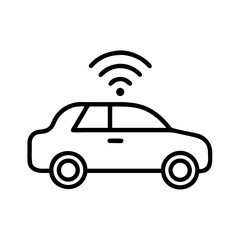 Self-driving car illustration featuring sleek design and advanced technology, showcasing autonomous features and connectivity, ideal for modern transportation concepts and innovation