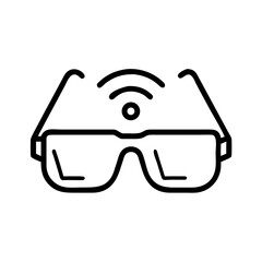 Smart glasses illustration showcasing innovative technology, featuring sleek design and modern aesthetics, ideal for showcasing advancements in wearable devices and augmented reality applications