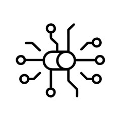 Abstract illustration of interconnected technology lines and nodes, representing digital networks and communication systems, showcasing innovation and modern connectivity concepts