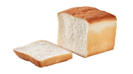 Loaf of White Bread with a Slice