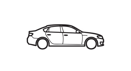 Obraz premium 13. Car sedan outline icon vector 