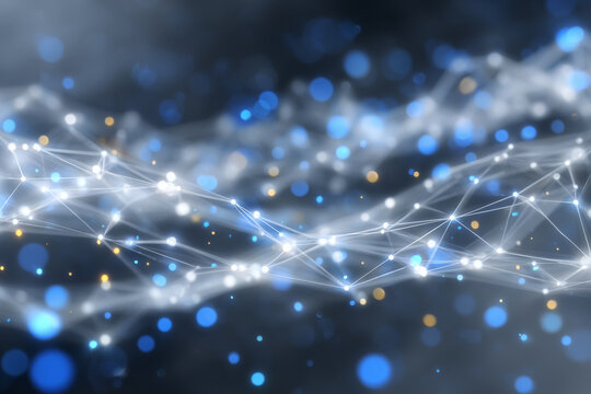 Innovative digital network showcasing connectivity through abstract data visualization in a machine learning environment