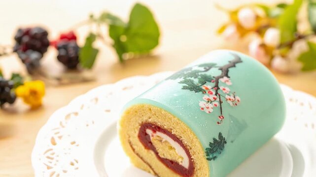 和の彩りと日本の春景を描いたロールケーキスイーツが生む穏やかな世界観