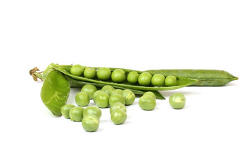 Green peas in closeup
