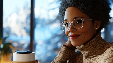 Joyful creative worker enjoying coffee break