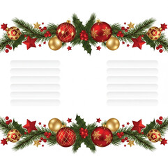 christmas background with fir branches and balls