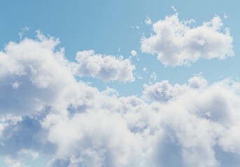 Obraz premium Majestic Clouds Drifting Across a Tranquil Blue Sky Creating a Peaceful and Serene Atmosphere for Contemplation and Reflection