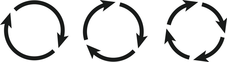 Circular Arrow Icon Set. circle arrows icons collection. Refresh, Reload symbol
