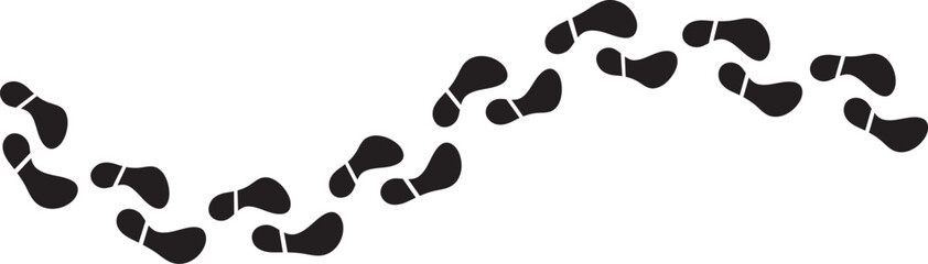 Human footprints icon set. Step Path foot prints symbols. Progress Steps and User Journey foot print