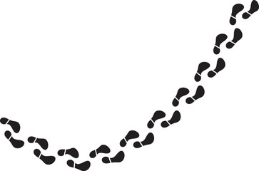 Human footprints icon set. Step Path foot prints symbols. Progress Steps and User Journey foot print