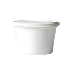 White Blank Plastic Food Container Mockup for Yogurt, Sour Cream, or Margarine Isolated on transparent background
