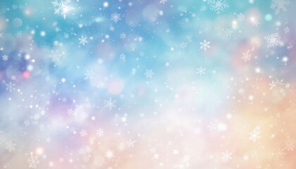 Fototapeta premium Winter wonderland snowflakes falling abstract background digital art calm environment soft focus seasonal theme