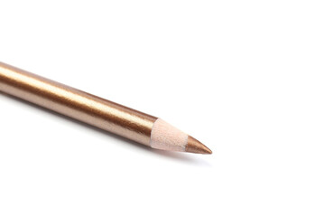 Golden eye pencil isolated on white. Cosmetic product