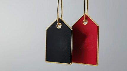 Hanging price tags black and red